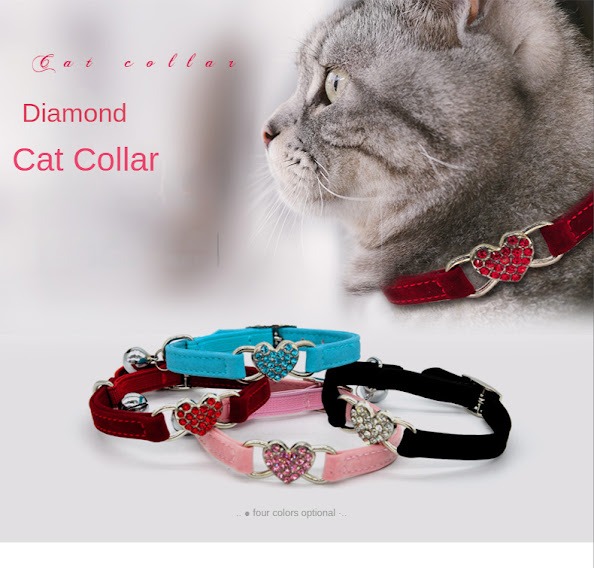 Collar De Terciopelo Con Corazón Brillante 21-26cm