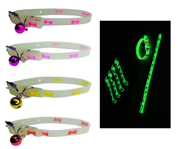 2 VELO (1) Collar Luminoso Huesito 18-26cm