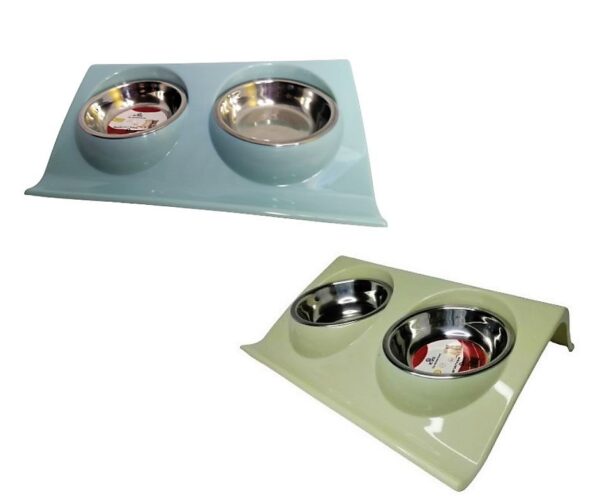 Diseño sin título Plato Doble De Acero Inoxidable