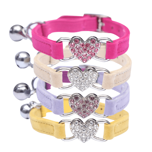 Collar De Terciopelo Con Corazón Brillante 21-26cm