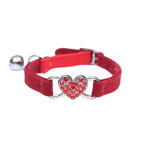 Collar De Terciopelo Con Corazón Brillante 21-26cm
