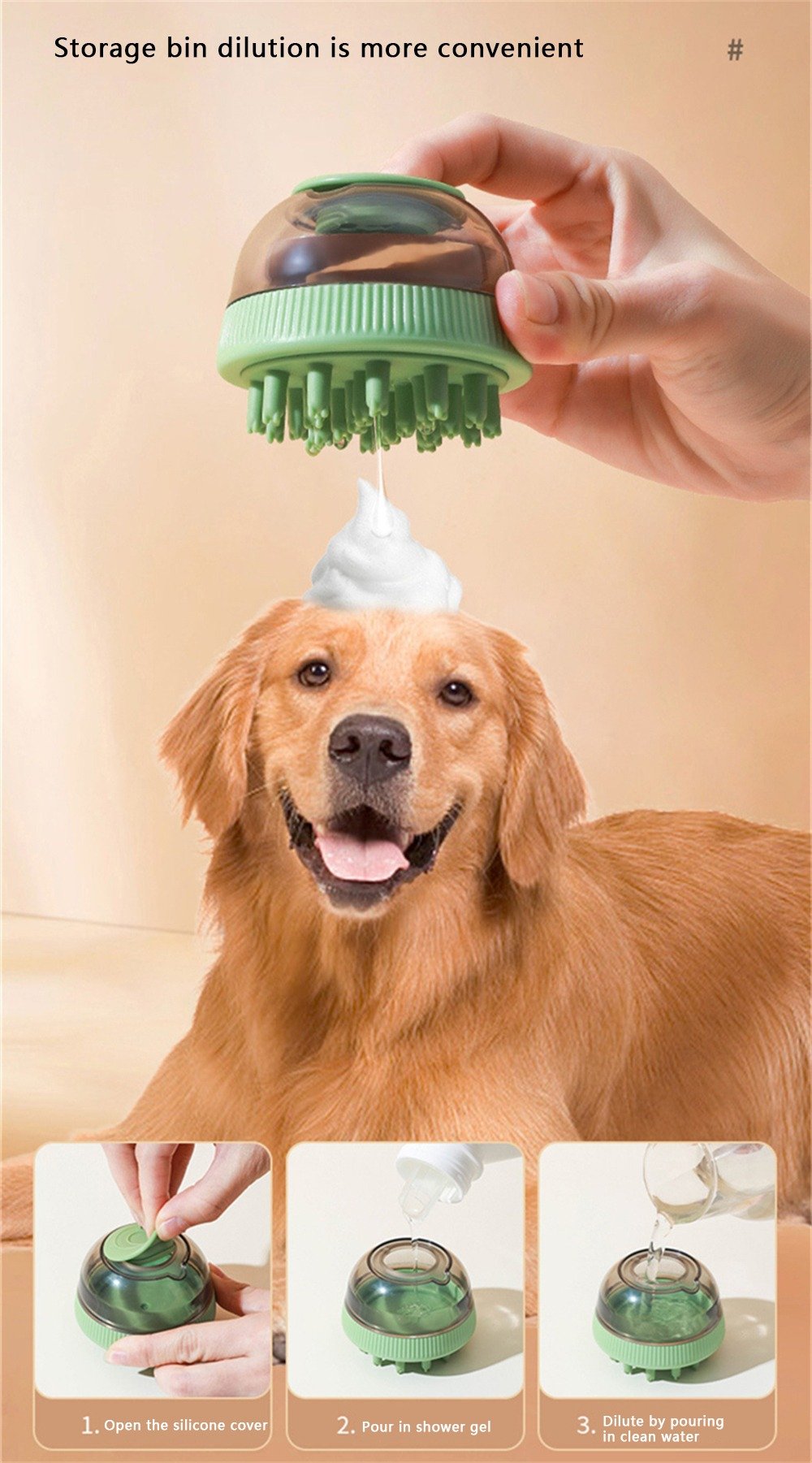 S2d04113583f1447db8d82a233bcd4af79 (1) Cepillo Masajeador Y Dispensador Shampoo