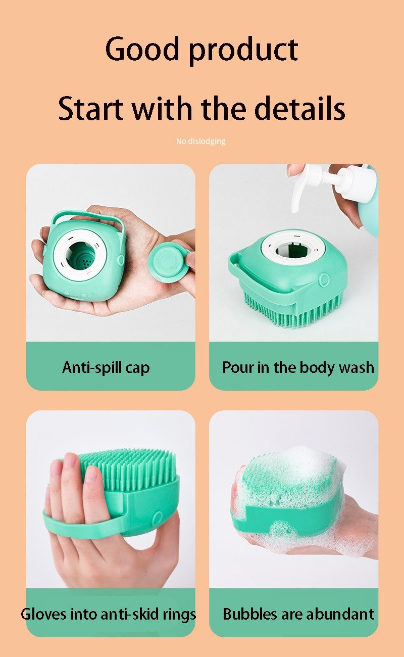 Cepillo De Baño Dispensador De Shampoo