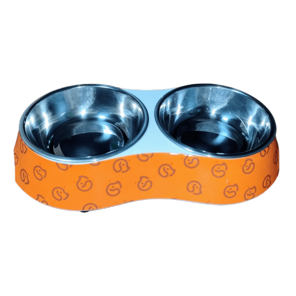 Plato Doble Pequeño Con Cuenco De Acero Inox