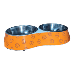 Plato Doble Pequeño Con Cuenco De Acero Inox