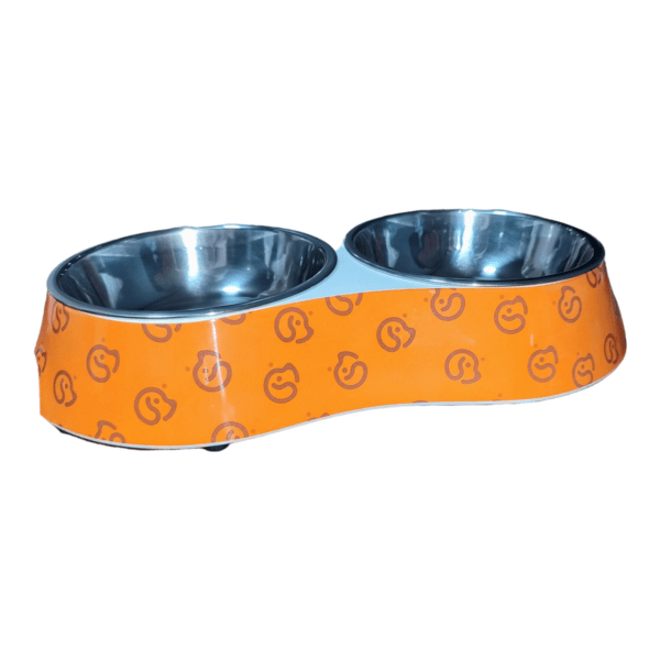 Plato Doble Pequeño Con Cuenco De Acero Inox