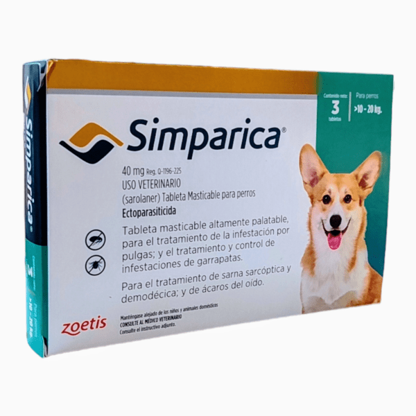 Simparica 40mg (10 A 20kg) 1 Tab Suelta