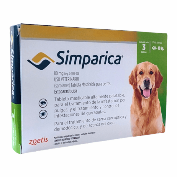 Simparica 80mg (20 A 40 Kg) 1 Tab Suelta
