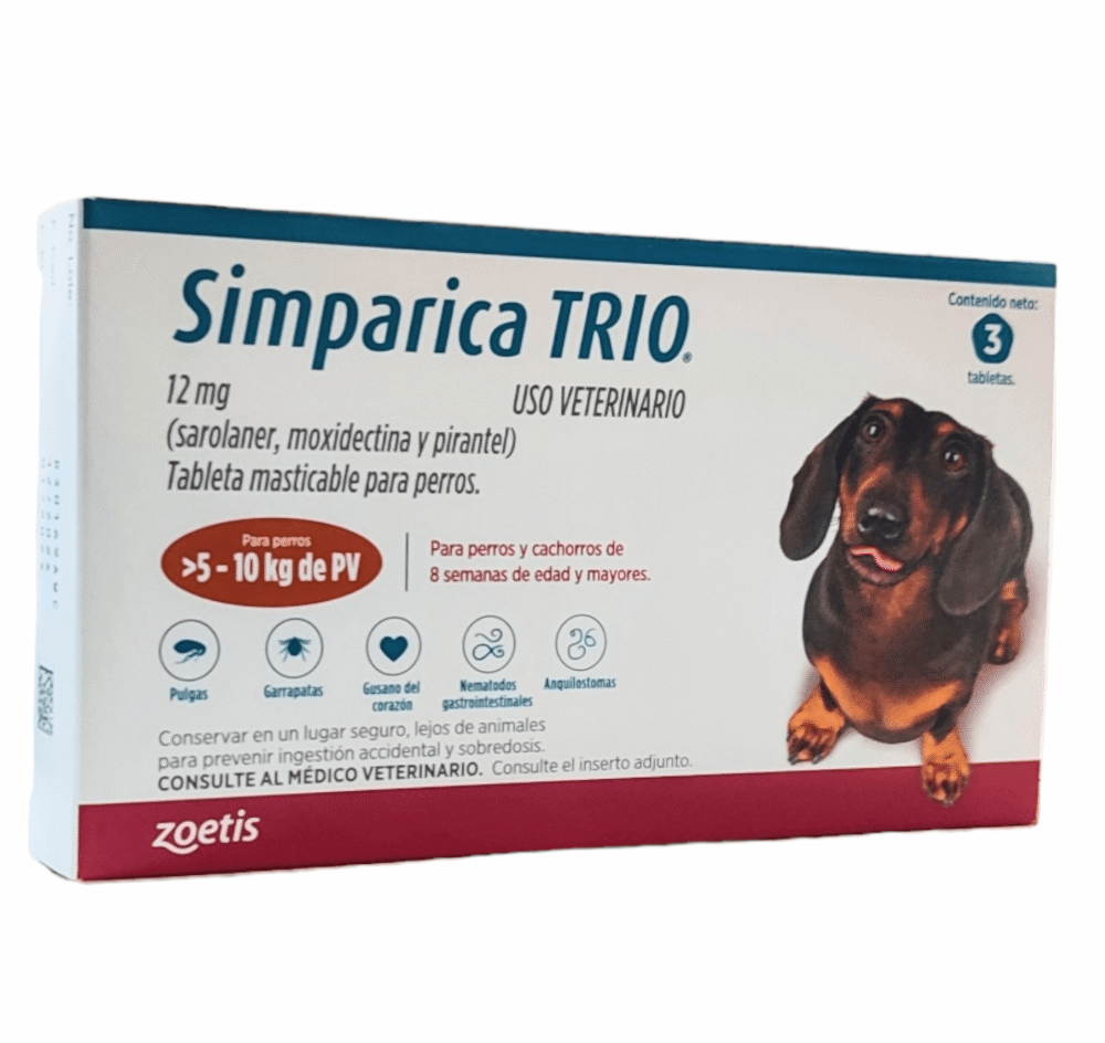 Simparica Trio 5 A 10 Kg 1 Tab Suelta