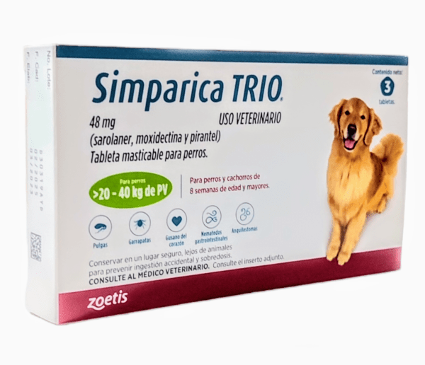 Simparica Trio 20 A 40 Kg 1 Tab Suelta