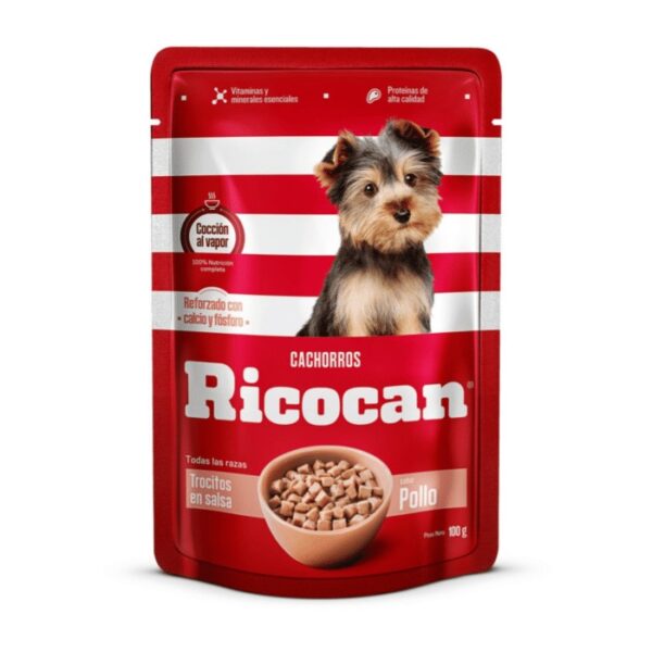 Ricocan Cachorros Trocitos Pollo Pouch 100g