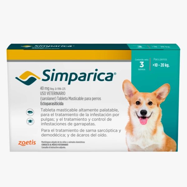 Simparica 40mg (10 A 20kg)