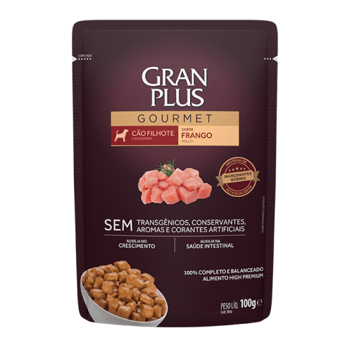 Gran Plus Gourmet Perro Cachorro Pollo Pouch 100g