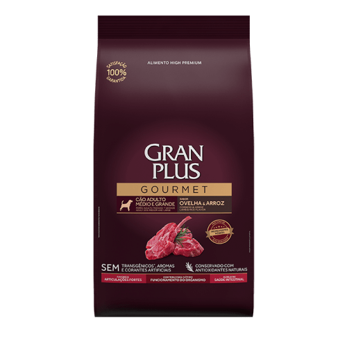Gran Plus Gourmet Perro Adulto Med/Grand Cordero Y Arroz 3Kg