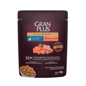 Gran Plus Gourmet Gato Adulto Castrado Salmón Y Pollo Pouch 85g