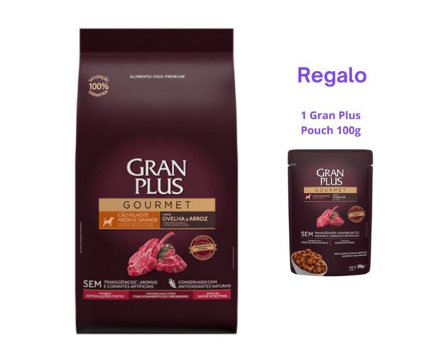 Gran Plus Gourmet Perro Cachorro Med/Grand Cordero Arroz 3Kg