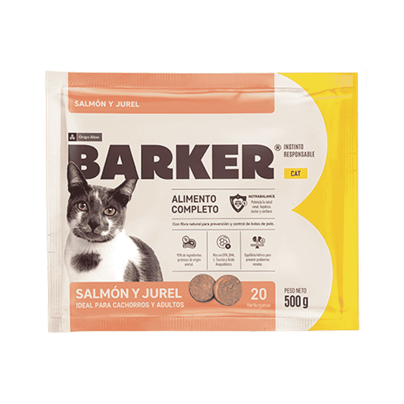 Barker Cat Hamburguesas Salmón y Jurel 500g