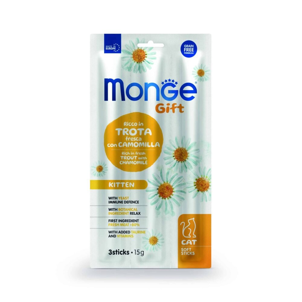 Monge Gift Soft Sticks Kitten Cat Trucha y Manzanilla 15g