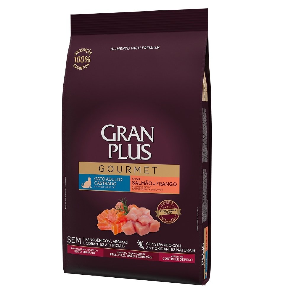 Gran Plus Gourmet Gato Adulto Castrado Salmón Pollo