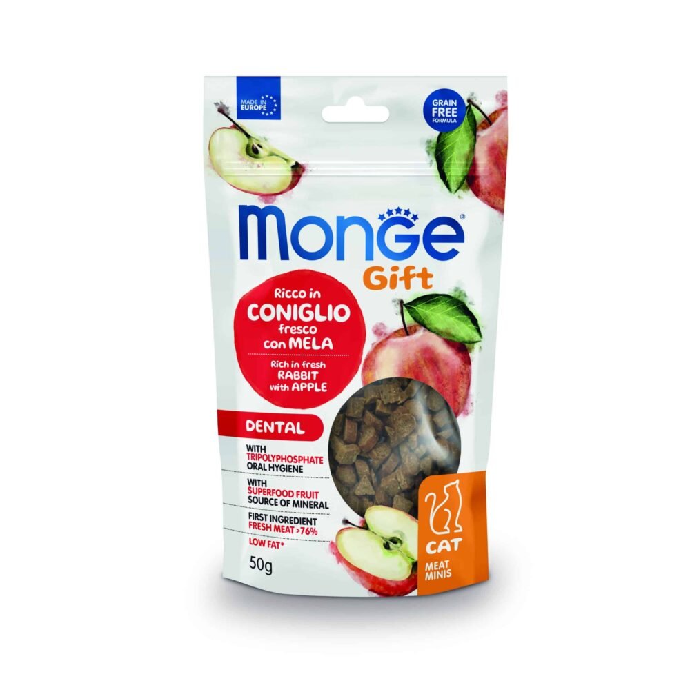 Monge Gift Meat Minis Dental Cat Conejo y Manzana 50g