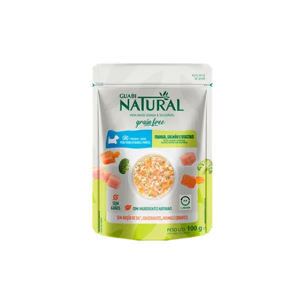 Guabi Natural Sachet Perro Grain free Pollo, Salmón y Vegetales 100g