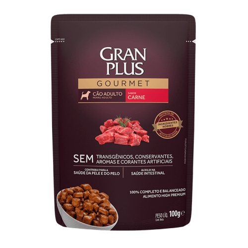 Gran Plus Gourmet Perro Adulto Carne Pouch 100g