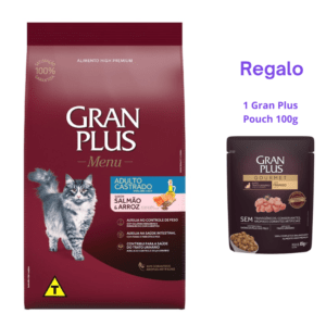 Regalo (2) Gran Plus Menú Gato Adulto castrado Salmón Y Arroz 3Kg