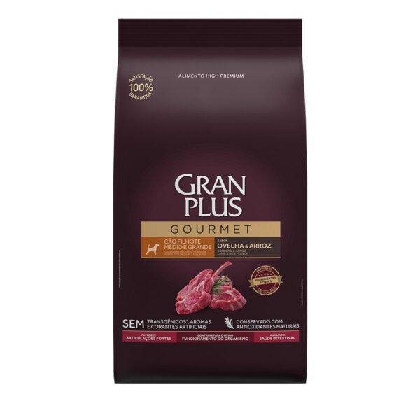 gouermet cachorro mediano cordero Gran Plus Gourmet Perro Cachorro Med/Grand Cordero y Arroz 3Kg