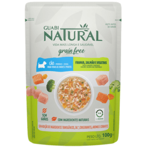 Guabi Natural Sachet Perro Libre de Granos Sabor Pollo, Salmón y Vegetales 100g