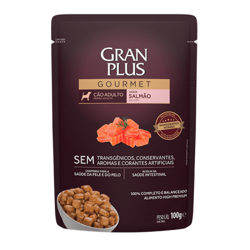 Gran Plus Gourmet Perro Adulto Salmón Pouch 100g