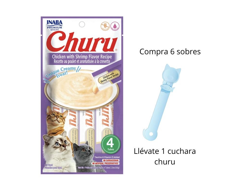 Churu Cat Pollo y Camarón 14g x 4 Tubos