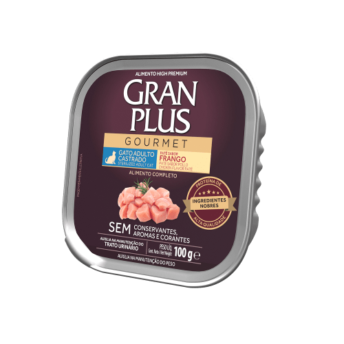 Gran Plus Paté Gourmet Gato Adulto Castrado Pollo100g