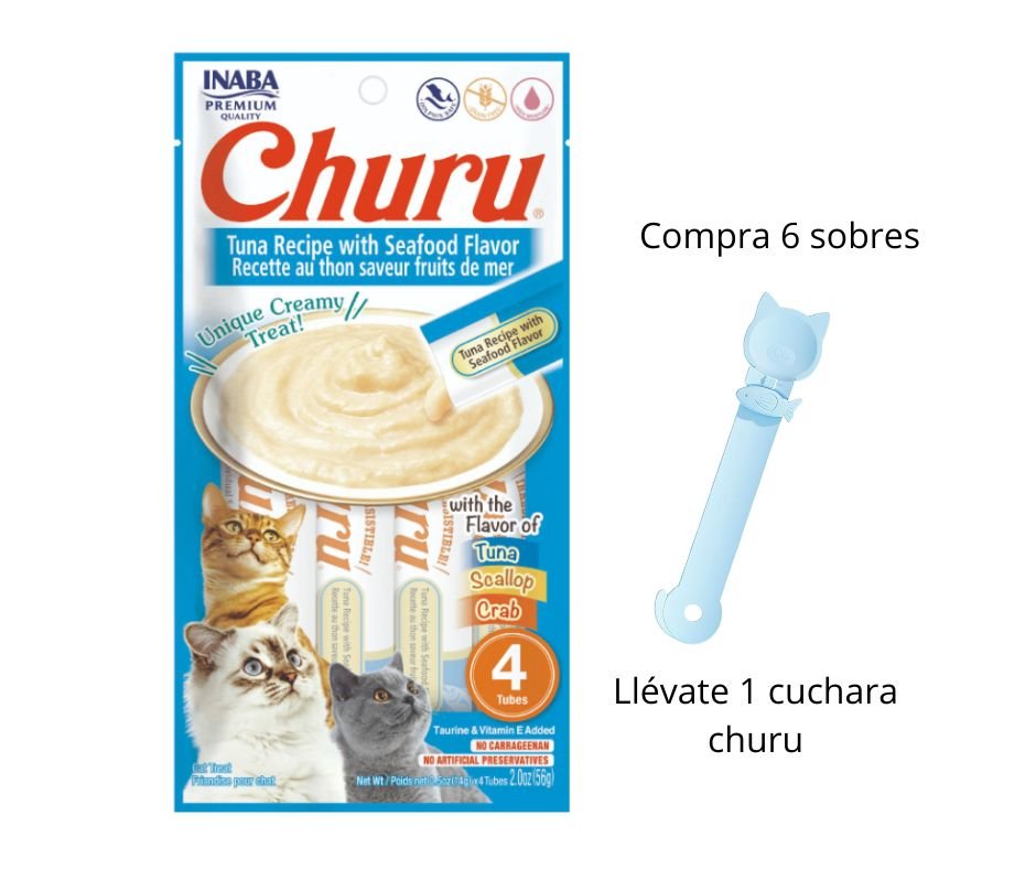 Churu Cat Atún y Mariscos 14g x 4 Tubos