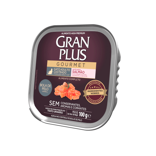 Gran Plus Paté Gourmet Gato Adulto Castrado Salmón 100g