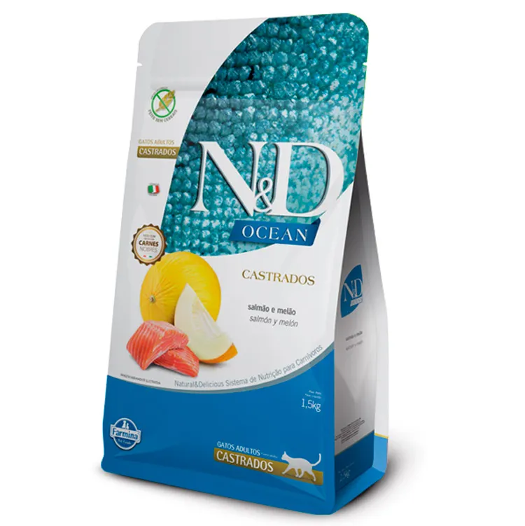 nydd N&D Ocean Gatos Castrados Salmón y Melón 7.5 kg