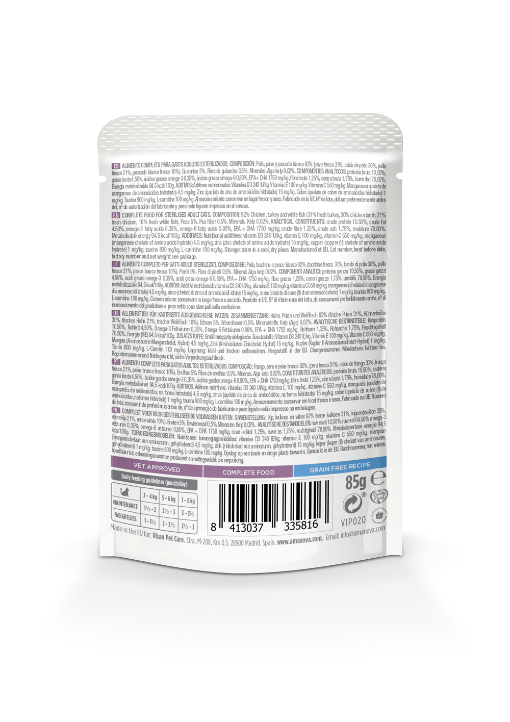 Amanova Cat Sterilized Fish Turkey 85g