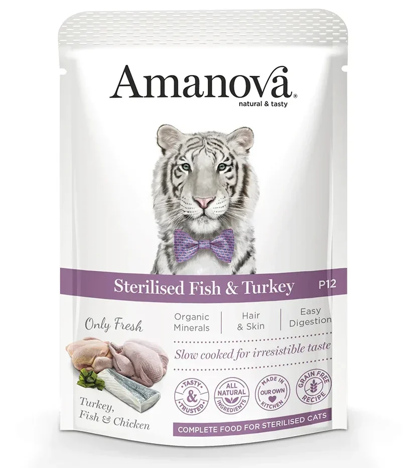 Amanova Cat Sterilized Fish Turkey 85g