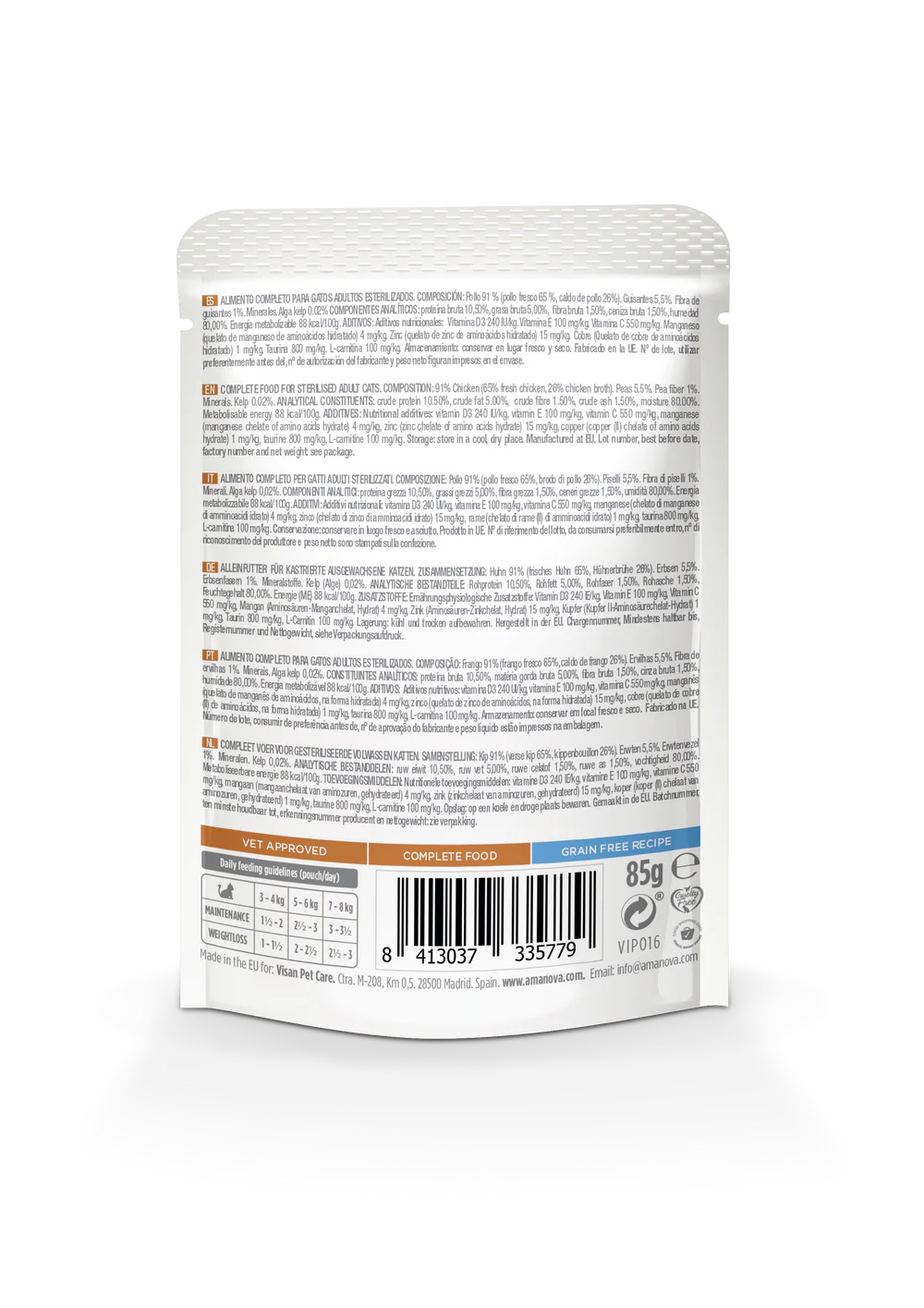 Amanova Cat Sterilized Chicken 85g