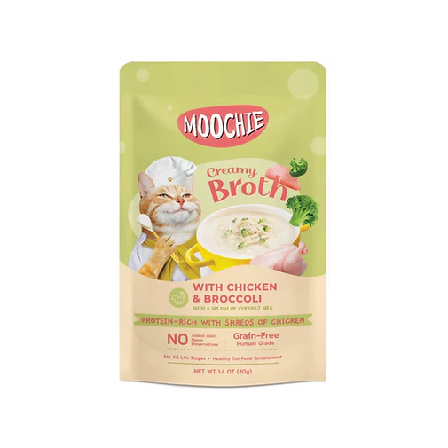 Moochie Caldo Cremoso Pollo y Brócoli 40g
