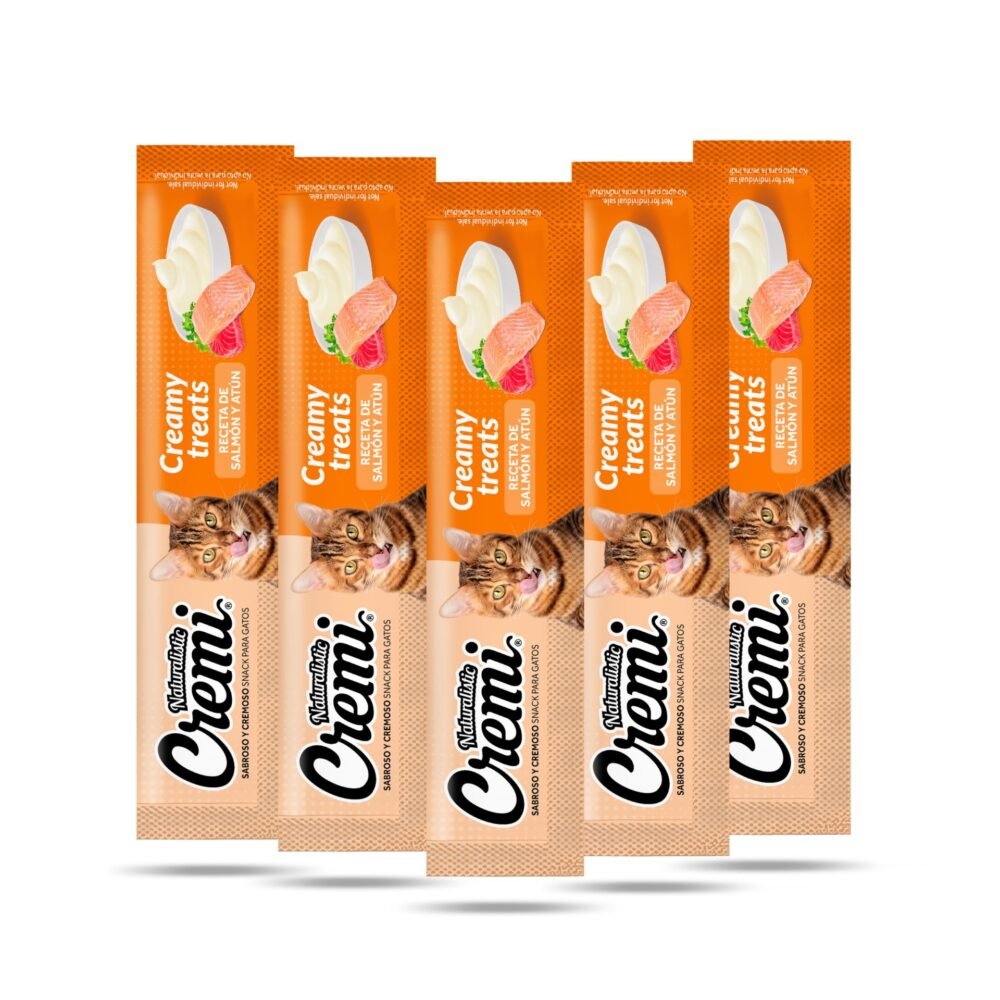 Naturalistic Cremi Salmón y Atún para Gatos - Pack 12g x 5 Tubos