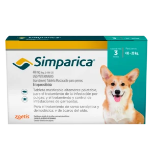 Simparica 40mg para perros medianos 10 a 20kg - antipulgas y garrapatas
