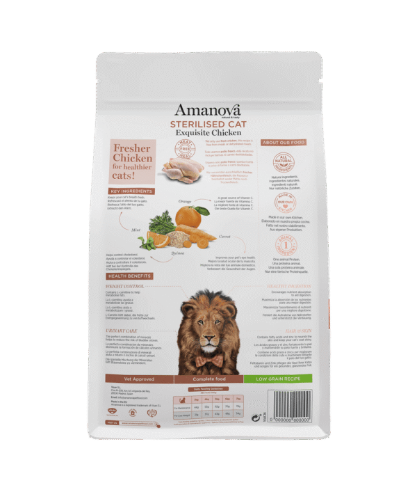Amanova Gato Adulto Esterilizado Pollo Low Grain 6Kg