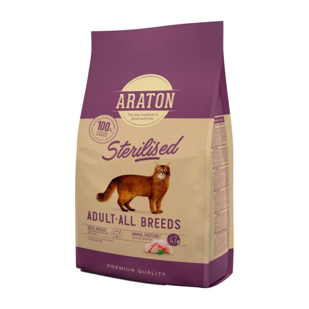 Araton Cat Esterilizado Pollo, Pato y Pavo - Adultos Esterilizados 15Kg