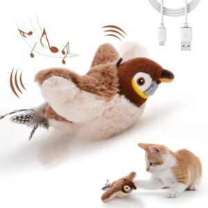 Juguete de Peluche Pájaro Interactivo con Sonido para Gatos