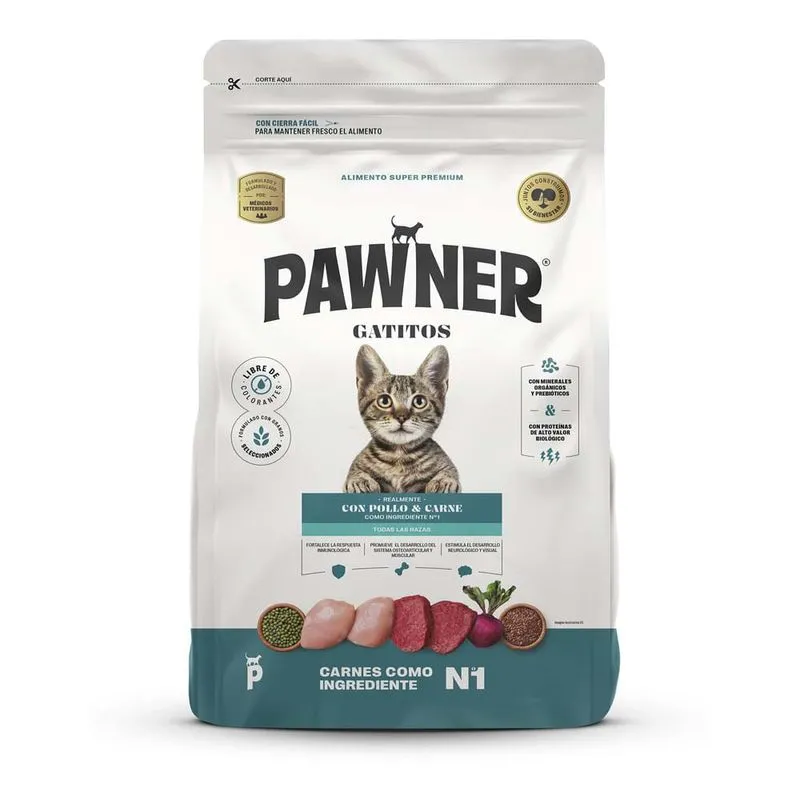 Pawner Cat Kitten Pollo Carne - Gatitos