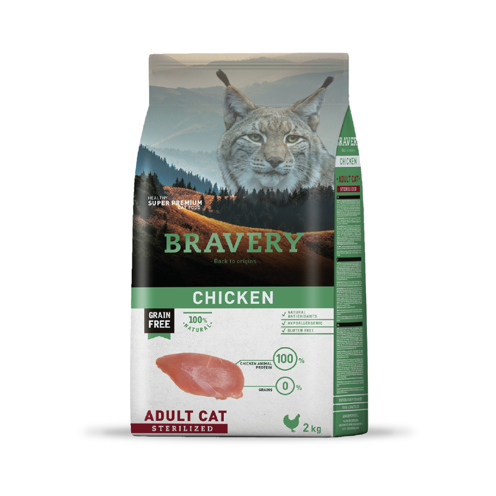 Bravery Chicken Adult Cat Sterilized 2Kg-Gatos Adultos Esterilizados