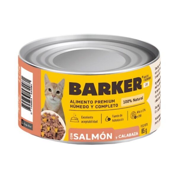 Comida Húmeda Barker Cat Salmón y Calabaza 85g