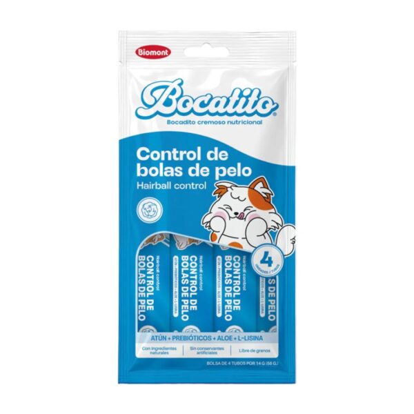 bocatito bolas de pelo Bocatito Control de Bolas de Pelos x 4 Tubos | Snack Funcional
