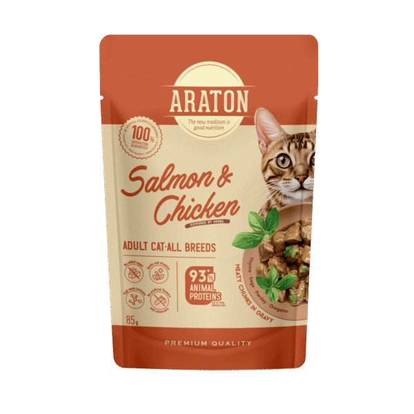 Araton Cat Salmon & Chicken in Gravy 85g