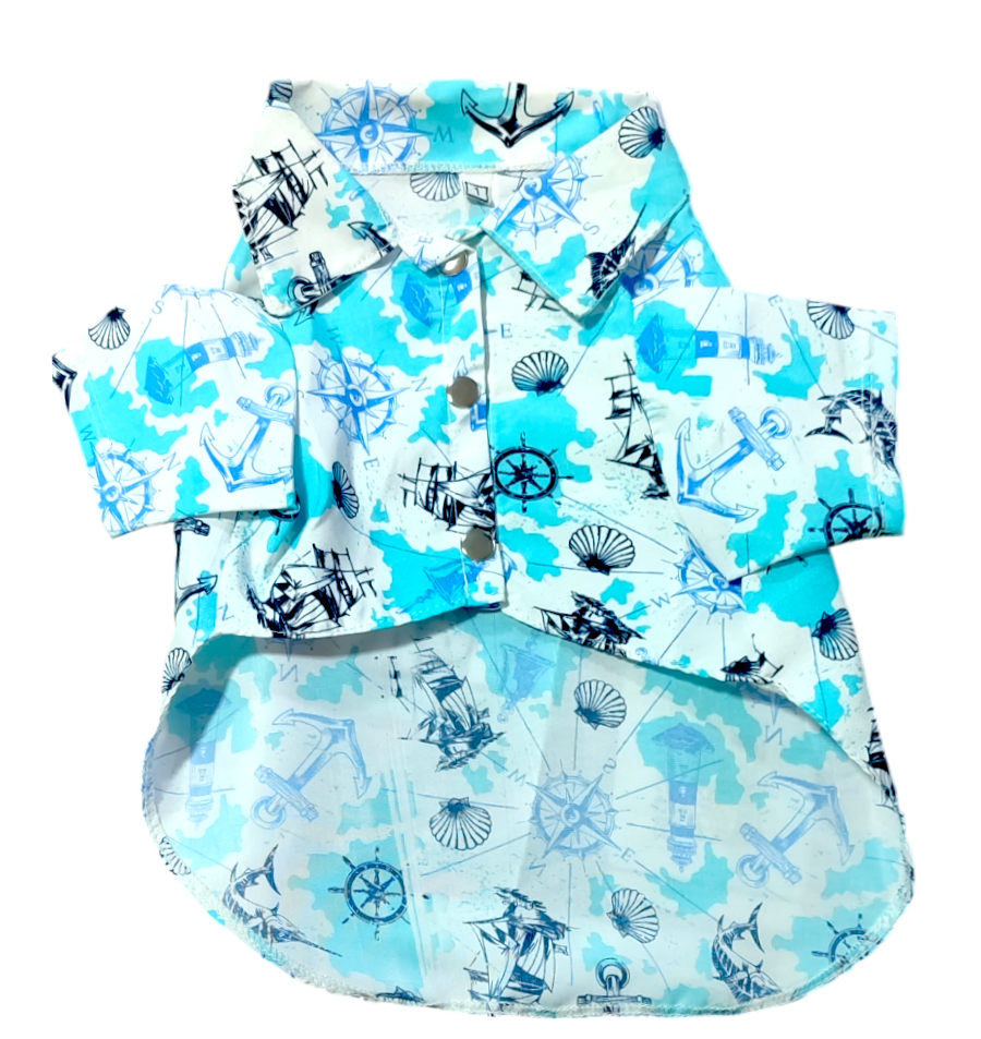 Camisa Hawaiana Celeste